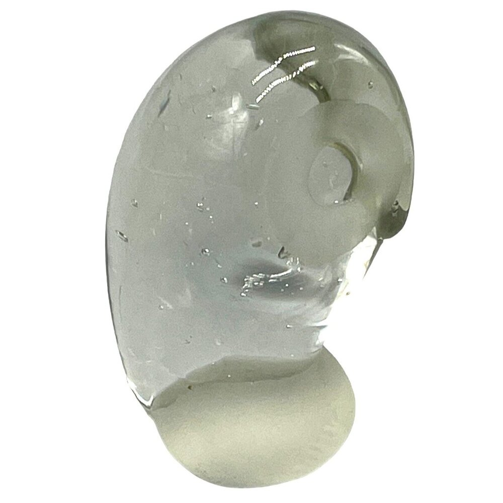 glass owl figurine clear frosted eyes base 4" tall 1.75" base blown glass READ